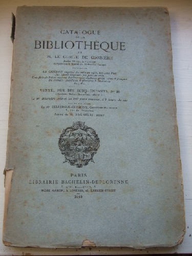 Catalogue de la bibliothèque de M. Le Comte de Corbière ancien m