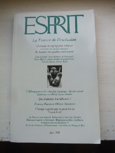 Esprit n° 6 - juin 1992. La France de l'exclusion.