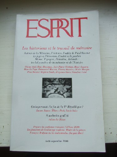 Esprit - 8-9 - Août-Septembre 2000 Les historiens et le travail