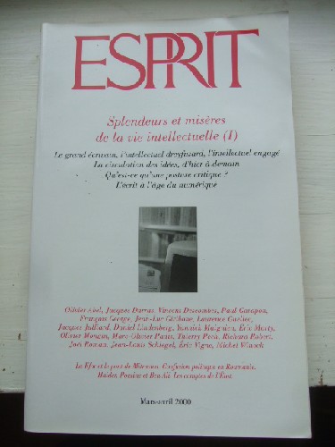 Esprit 3-4 - Mars-Avril 2000 Splendeurs et misères de la vie int